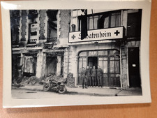 Foto casa de soldados Arlon Bélgica motocicleta 2ª GM foto FQ