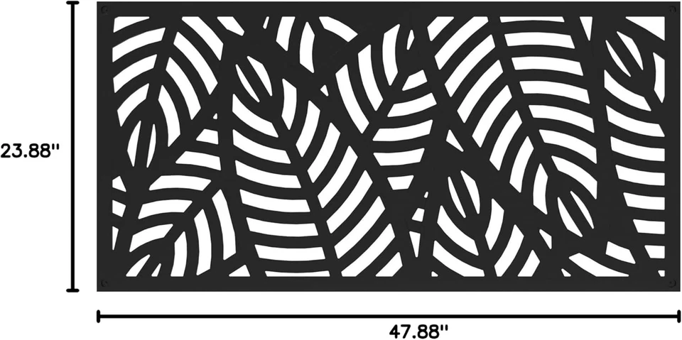 2 ft. x 4 ft. Sanibel Black Polypropylene Decorative Screen Panel, Set 4 Panels - Image 3 of 4