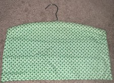 Vintage Handmade wire hanger w/ green floral cloth covering and pockets bridal