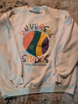 Vintage Universal Studios Hollywood Crewneck Sweatshirt USA Made White XL 90s
