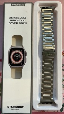 Stargogo Silver Stainless Steel Smartwatch Strap (44/45/49mm)