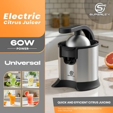 SUPERLEX Electric Juice Press Squeezer 60W Citrus Fruit Juicer Orange Lemon SS