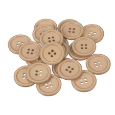 22 Pcs Resin Round Buttons for Craft, 4 Holes Sewing Snaps, Beige (30mm)