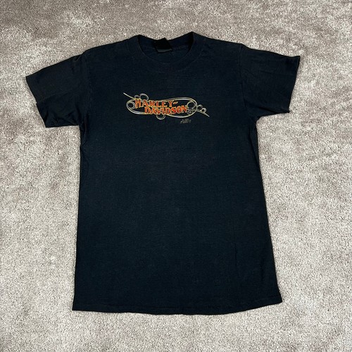 Vtg 1986 Harley-Davidson T-Shirt 3D Emblem Dudley Perkins Size S Grunge Biker by Harley-Davidson, Size S, $145 - Photo 3