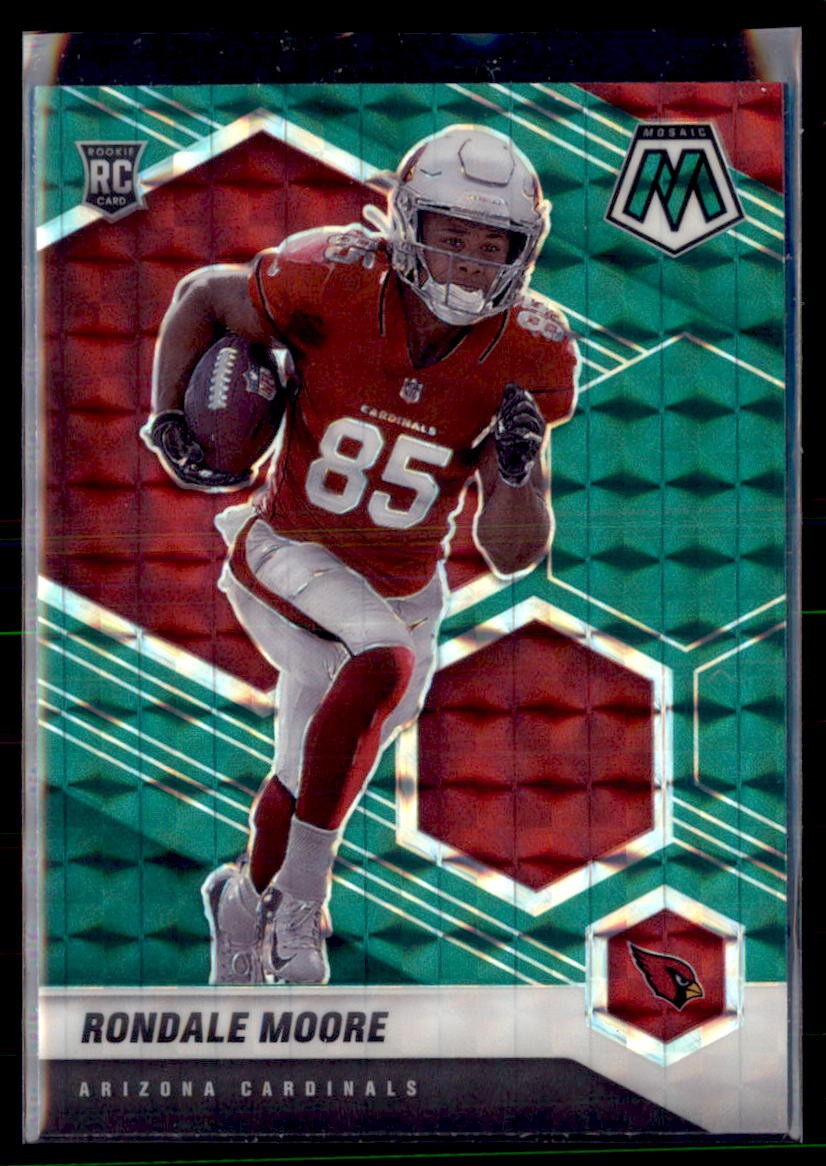2021 Panini Mosaic Football Green Mosaic Prizm Rondale Moore Cardinals 317 RC