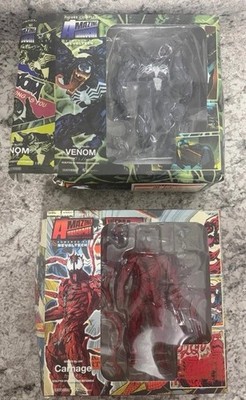 Revoltech Amazing Yamaguchi Venom #003 & Carnage #131 Complete NEW Figures