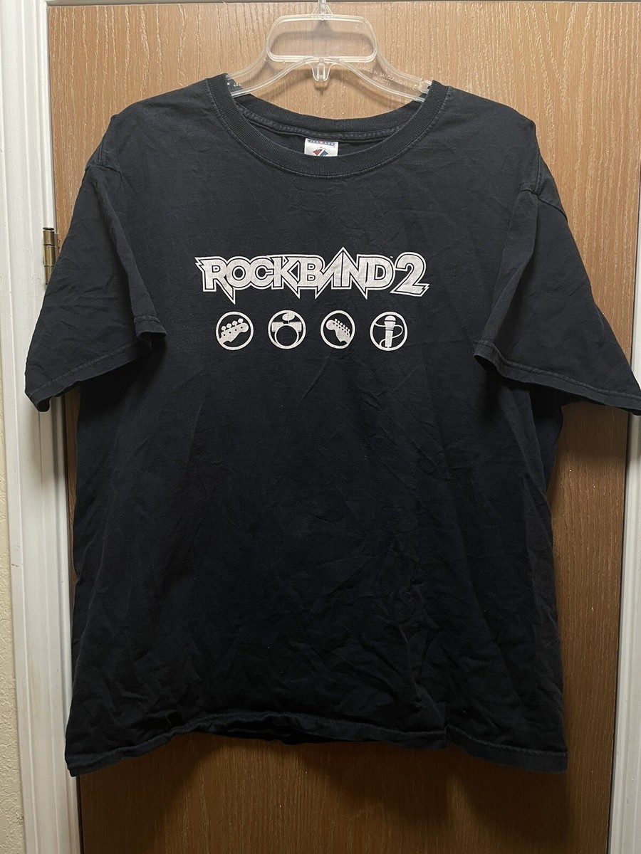 【2plan】Rock band color short sleeve t-shirt Rockband 2 Shirt Men's Large Black Short Sleeve Adult