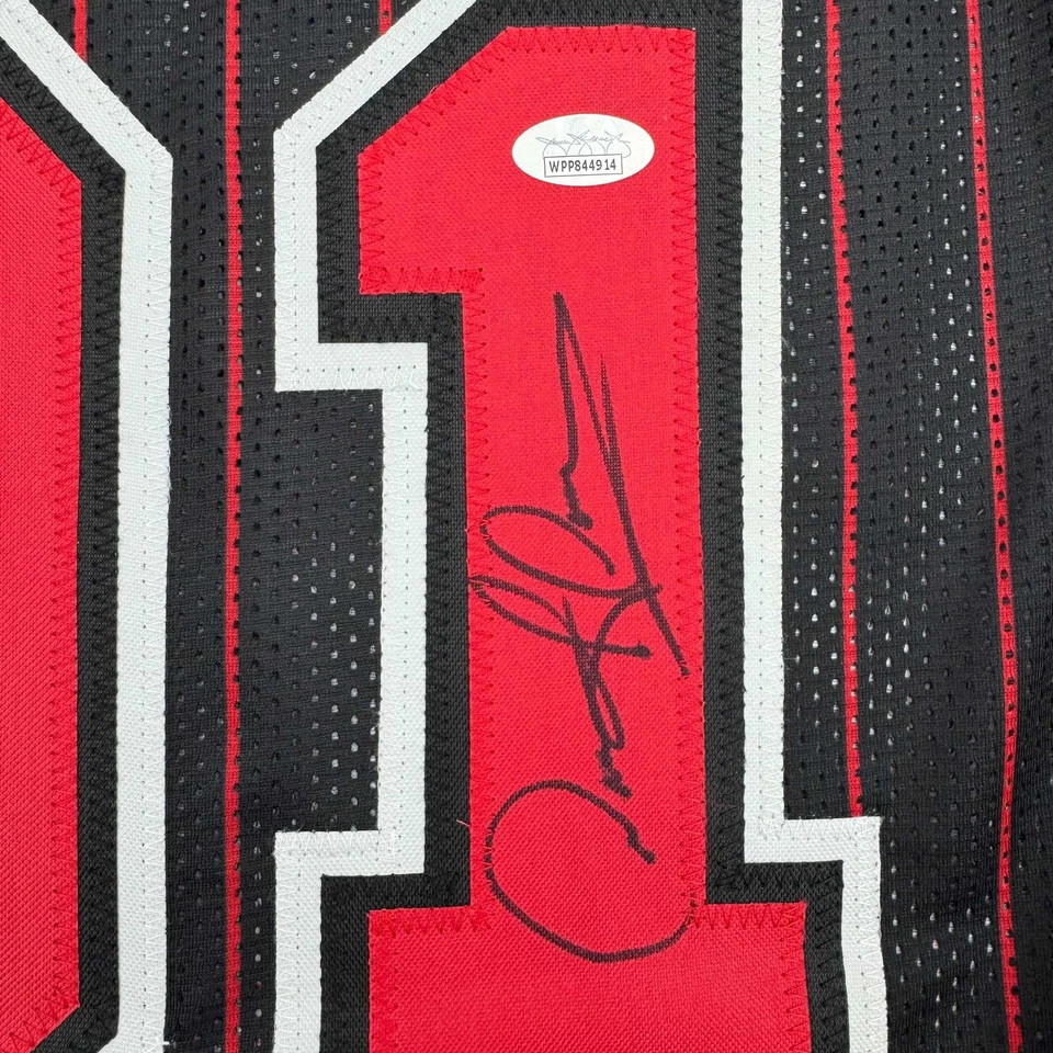 Autographed/Signed DENNIS RODMAN Chicago Pinstripe Basketball Jersey PSA/DNA COA - Image 3 of 4