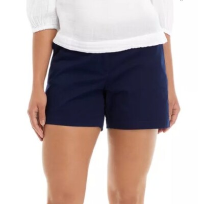 Chinos Shorts Navy Blue Cotton Shorts Womens Crown Ivy Women's