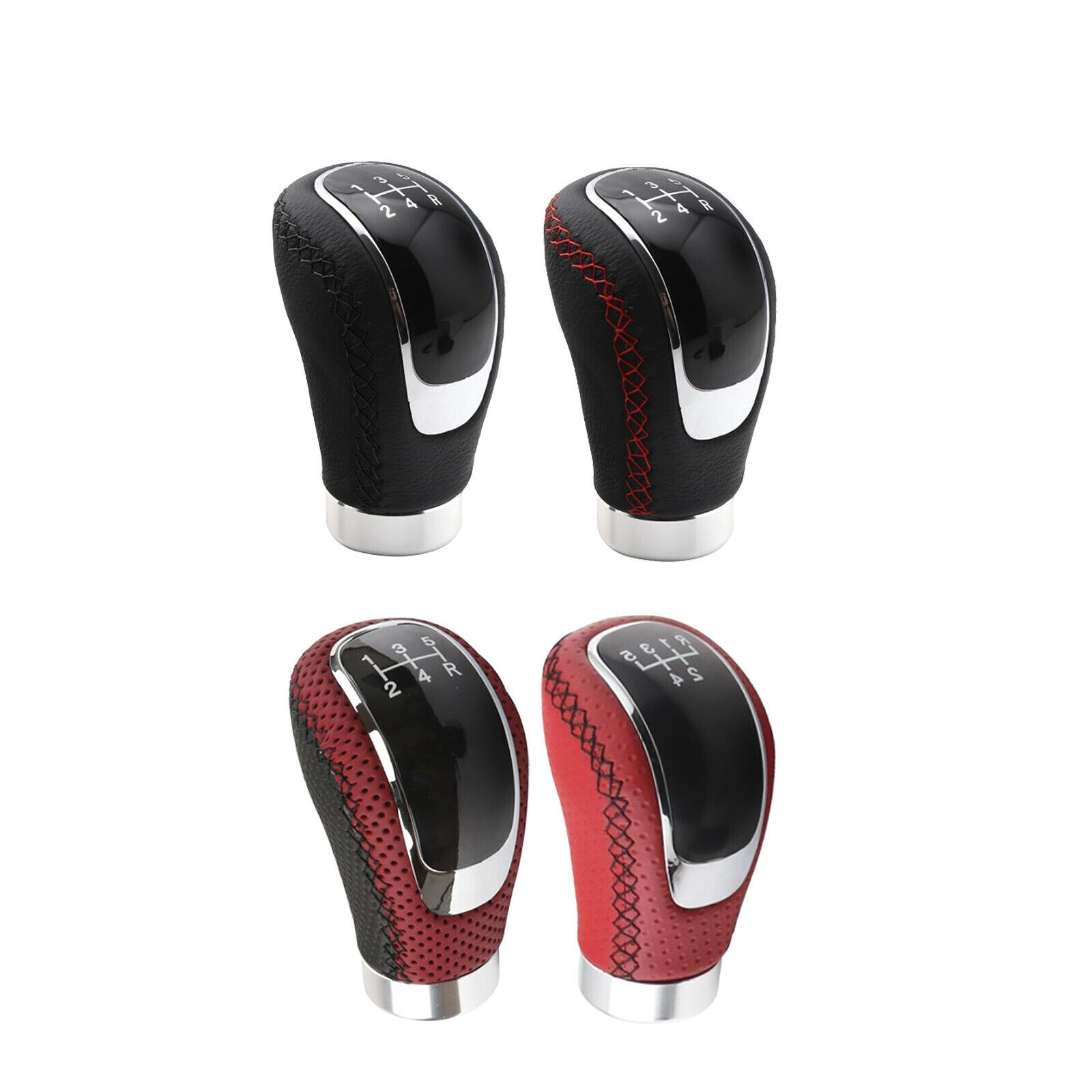 Universal Leather Car Manual Shift Knob 5 Speed Gear Stick Shifter Lever Handle