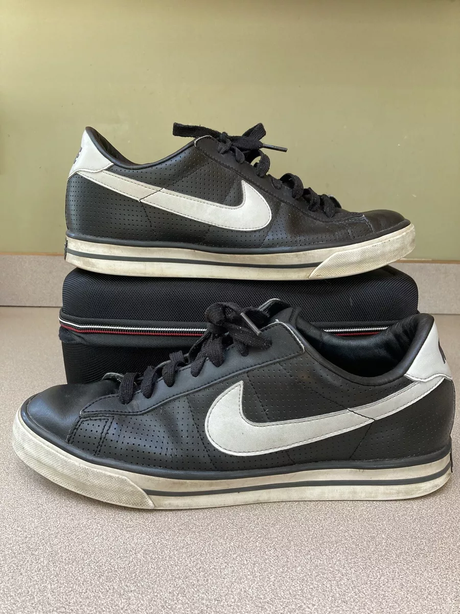 Nike Sweet Leather Black White Sneakers 318333-006 MEN Size 9.5 |