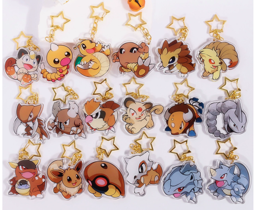 lot 20pcs Anime mix cute Acrylic Keychain Key Chain Girls boy Keyring gifts