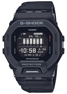 New Casio G-SHOCK  Move GBD200-1 Square Case Black Digital Watch Stainless Steel