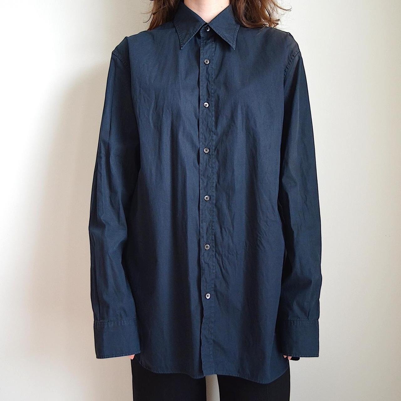 Camicia uomo Yves Saint Laurent blu navy abbottonata