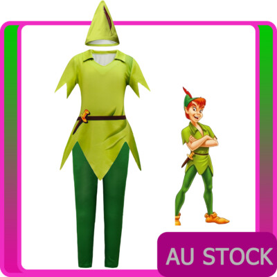 Kids Peter Pan Costume Child Fairy Tale Elf Party Boys Green Book Week  Cosplay | eBay