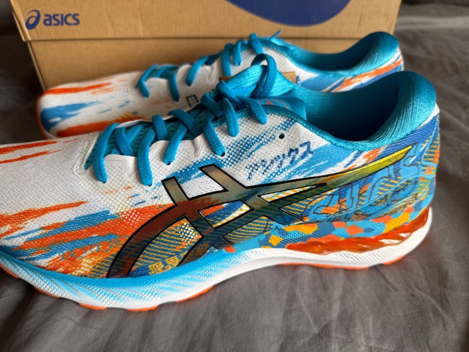 Herren Asics Gel-Nimbus 23 Noosa Aqua/Marigold/Orange Turnschuhe - UK 13 / US 14 - Bild 2 von 4