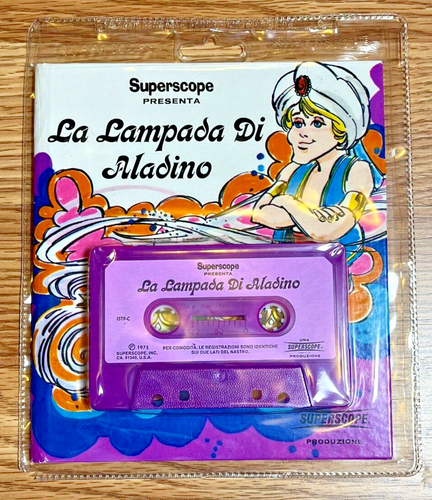 1975 La Lampada Di Aladino Buch Kassette Band Superscope Vintage italienische Übersetzung - Bild 1 von 2