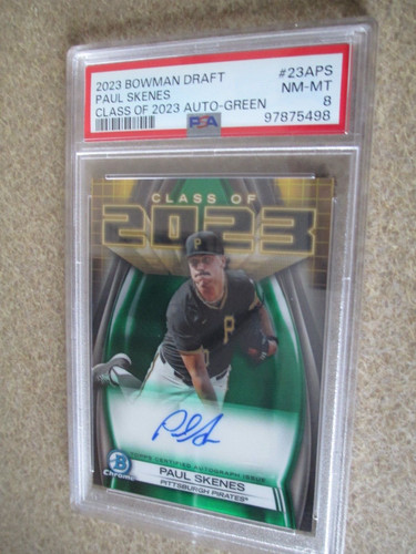 Paul Skenes [Green] #23A-PS 2023 Bowman Draft Class of Autographs card