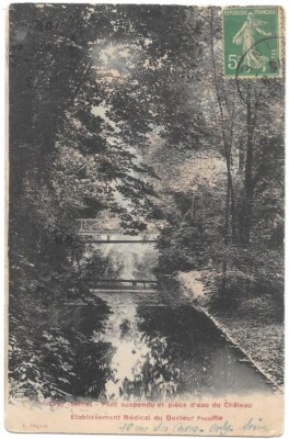 ORLY 94 Hängebrücke Doktor Piouffle Postkarte geschrieben an Frau Campana de Paris ~1910