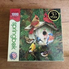 Springbok Colorful Birds Jigsaw Puzzle 1000 Pc SLIT IN FACTORY SEAL Cardinals