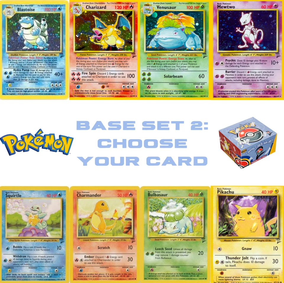Pokémon Base Set 2 - Choose Your Card! 2000 Vintage WoTC - NM/LP Huge Selection - Image 2 of 3