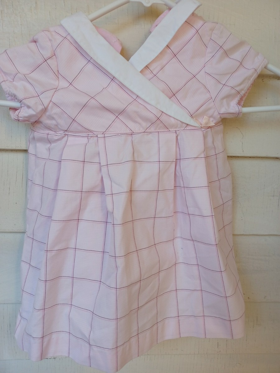 Vintage TOMMY HILFIGER baby GIRLS DRESS SIZE 6-12 month WHITE Pink