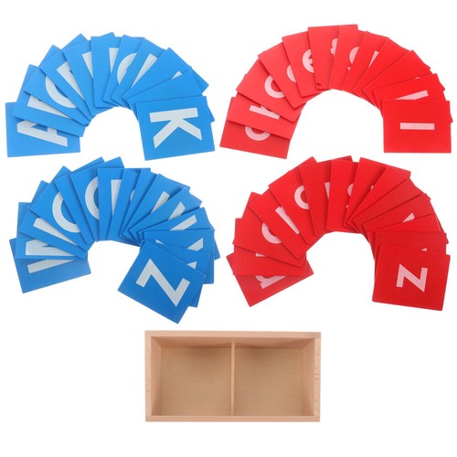 1 Set Kinder Montessori Alphabet Bord Mit Schleifpapier Buchstaben Holz Sprache - Bild 8 von 12