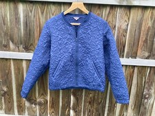Womens Cath Kidston Bomber Jacket Uk 12 Medium Coat Quilted Blue Zz