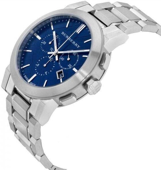 NEW GENUINE MEN'S BURBERRY BU9363 THE CITY BLUE SILVER WATCH - 2 Y