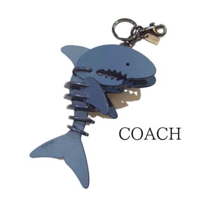 Coach Sharky Lg Skeleton Puzzle Keychain Charm Blue Shark Coach Sharky Lg Skeleton Puzzle Keychain Charm Blue Shark