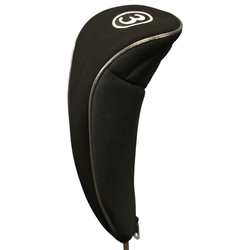 NEW BLACK ZIPPER #3 FAIRWAY WOOD GOLF CLUB HEADCOVER ZIPPERED HEAD COVER COVERS