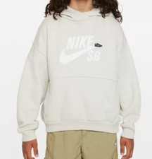 Nike SB Iconic fleece Hoodie-Youth Size large skateboard Color Bone