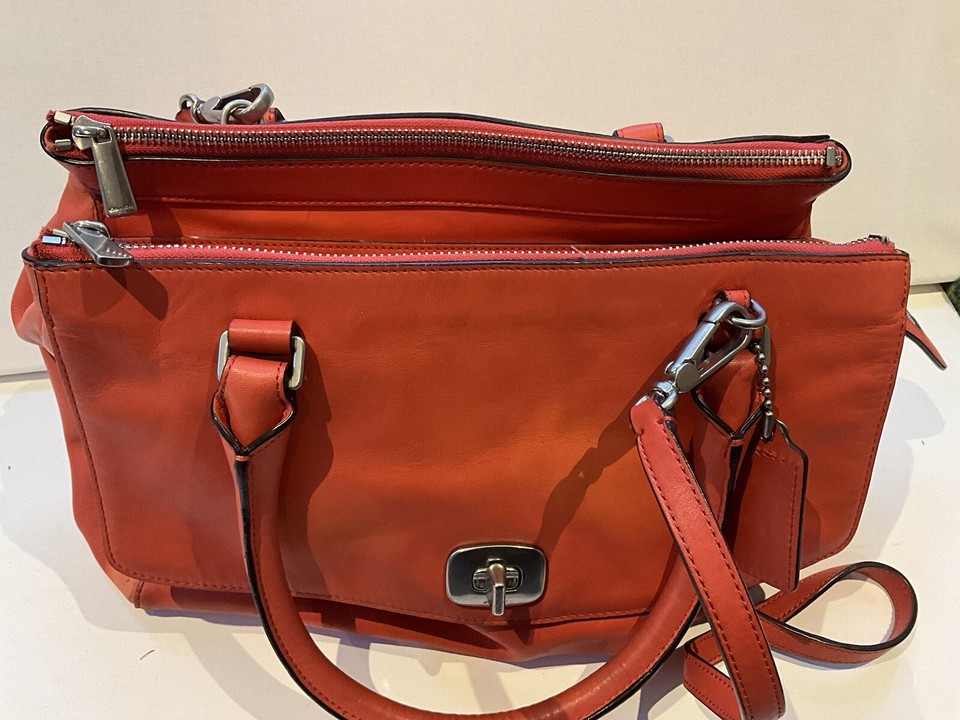 Coach Orange Two Way Shoulder/Cross Body Bag Diagonal Preloved eBay