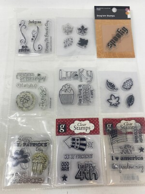 Studio G Clear Ink Stamps Mini CHOICE of 9pc Theme Set Holidays Sentiments LOT