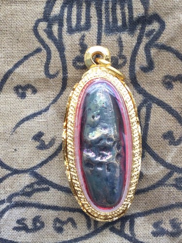 Magic Grün Leklai Metall Charm Anhänger Glückliches Leben kraftvoll Thai Buddha Amulette - Bild 2 von 7