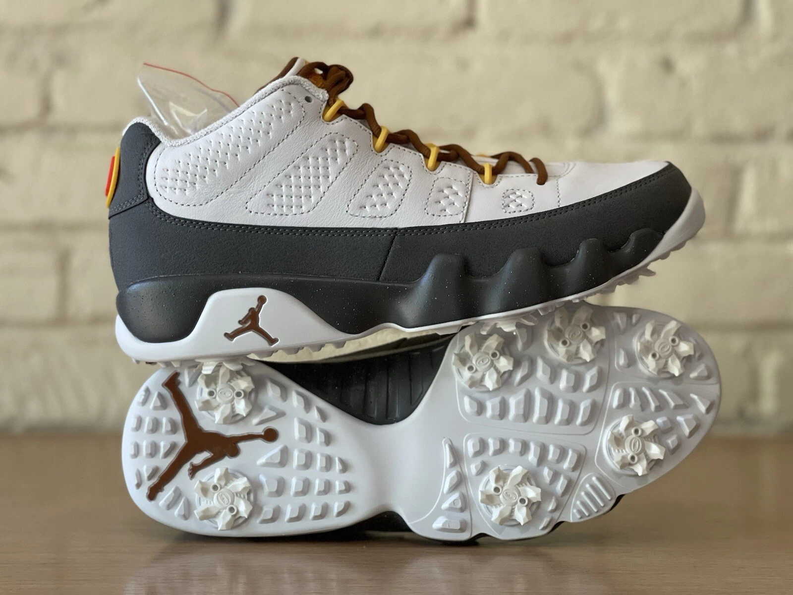 Nike Air Jordan 9 G NRG U24 U.S. Open Masters PGA oro bianco FN6931 100 uomo 9 5