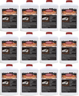 (12) Bottles Roebic K-77 2 lb Plumbing Pipe Root Killer Granular