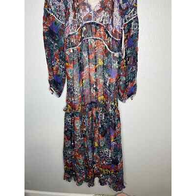 chinese dress ladies Maeve Black Velvet and Mesh Long Sleeve Maxi Dress