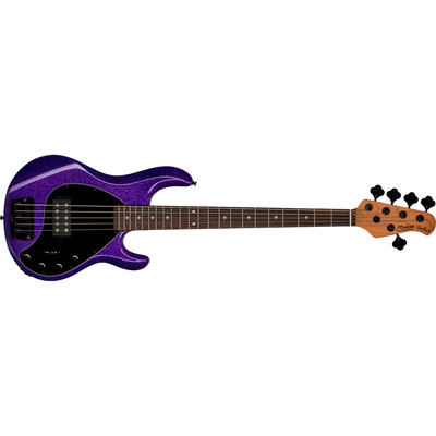 Sterling by Music Man StingRay RAY35 5-String Bass, Rosewood, Purple Sparkle