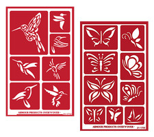HummingBird Butterfly Pattern Art Glass Etching Stencils Reusable Armour Etch