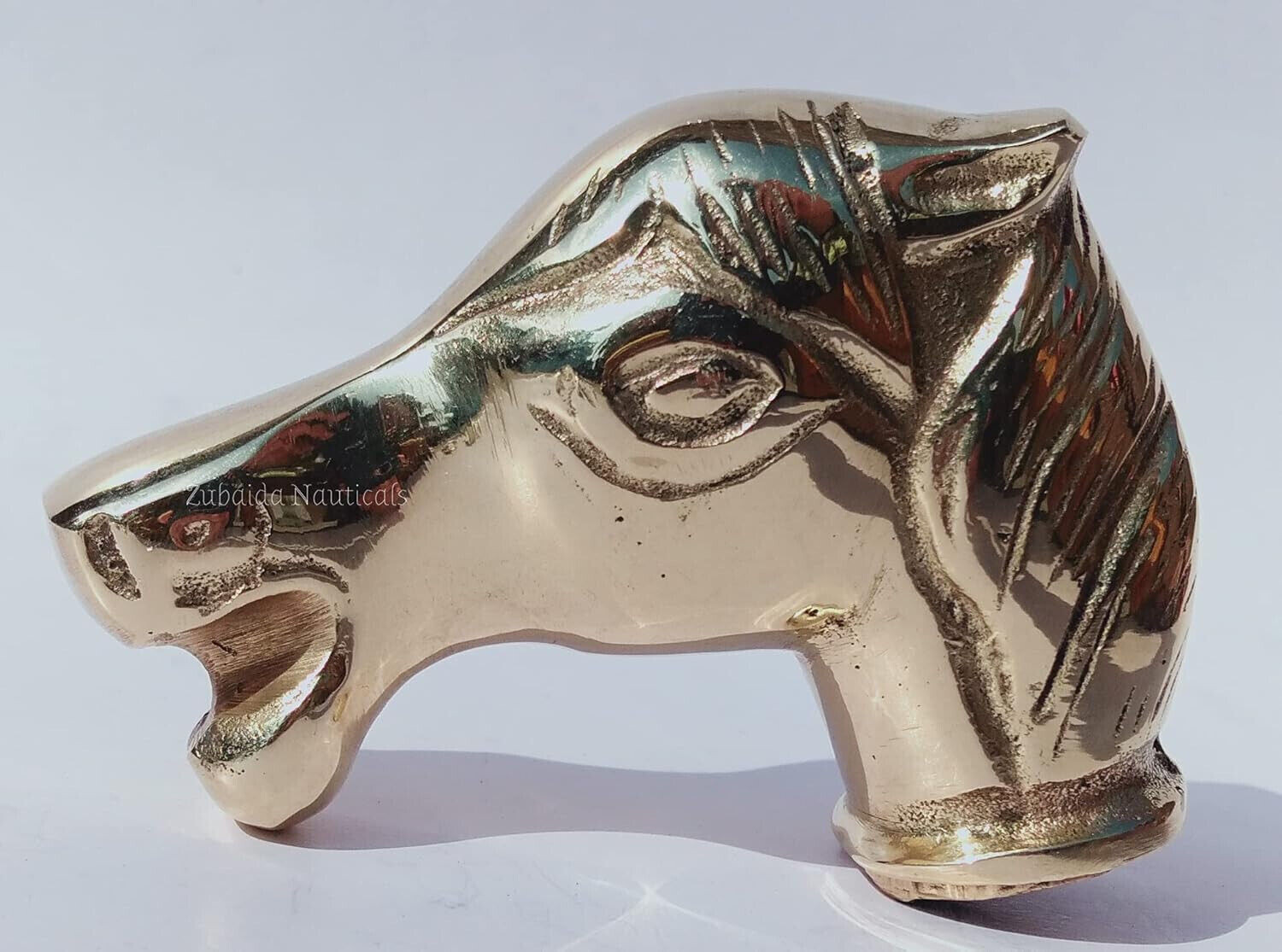 Antique Sebaceous Designer Solid Brass Horse Head… - image 3