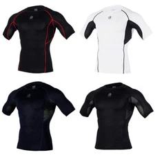 ARMEDES Mens Skin Compression Baselayer Activewear Mesh Short Sleeve Shirt R132
