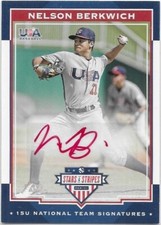 2017 Panini USA Baseball Stars & Stripes 10/10 Nelson Berkwich Red Autograph