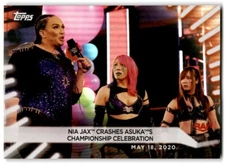 2021 Topps WWE Women’s Division Rainbow Foil #17 Nia Jax Crashes Asuka