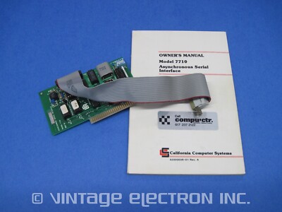 Apple II - CA Computer Systems - Async Serial Interface Card 7710 - w/Manual