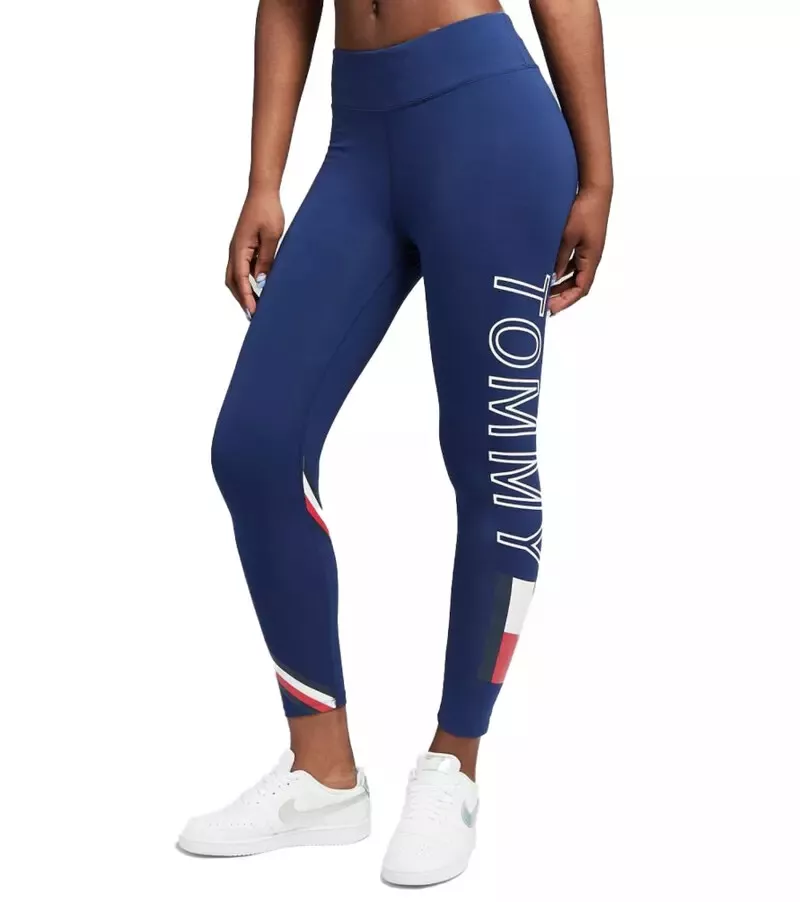 Tommy Hilfiger Sport Women's XS Deep Blue High Rise Logo 7/8