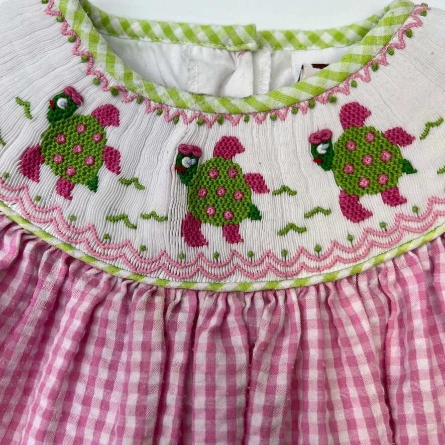 Surcie Mameluco Niña 2T Tortuga Seersucker Guinga Volantes Botón Trasero Resort Core G Foto 4 de 4