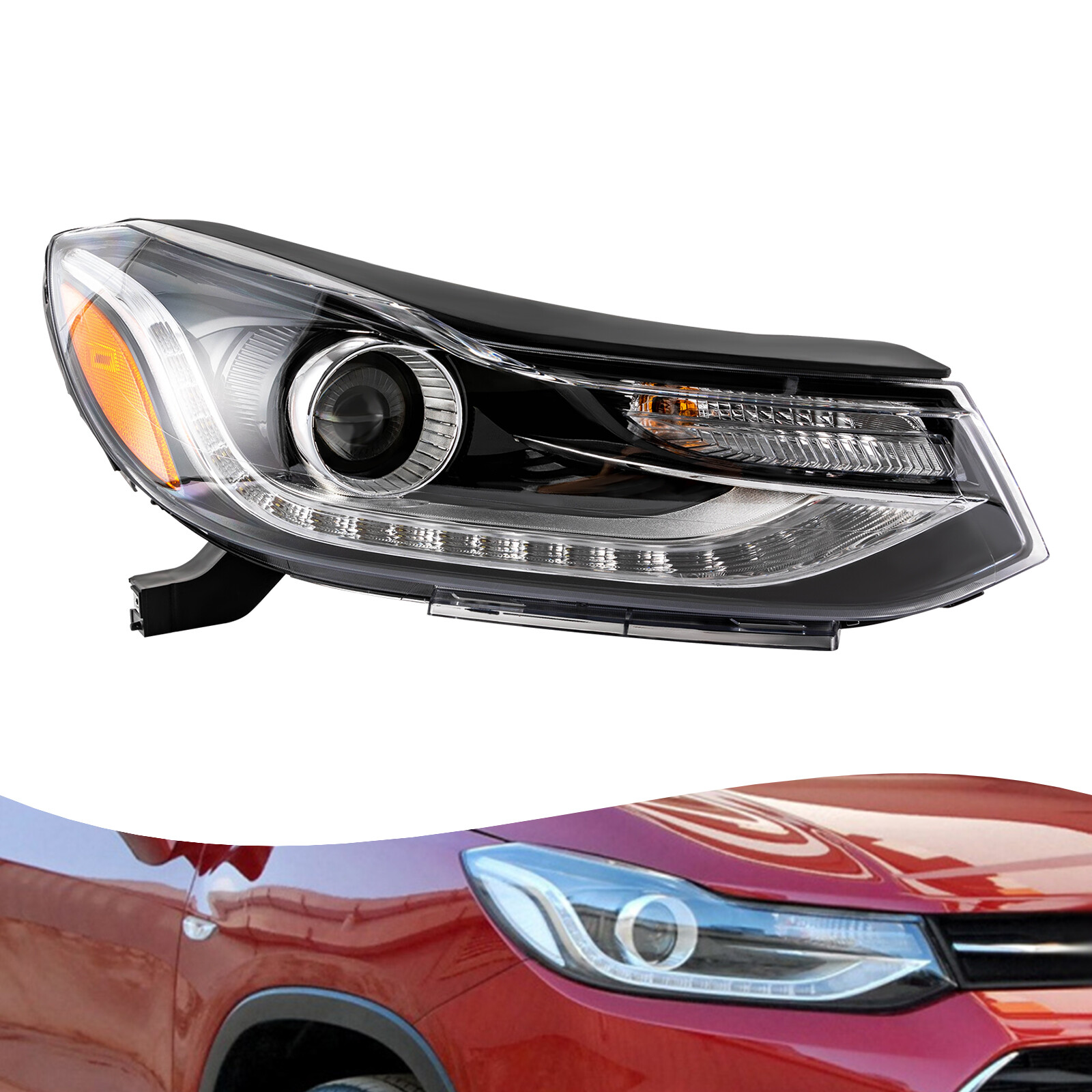 For Chevy Trax 2017-2022 Halogen LED DRL Headlight Headlamp Right Passenger Side