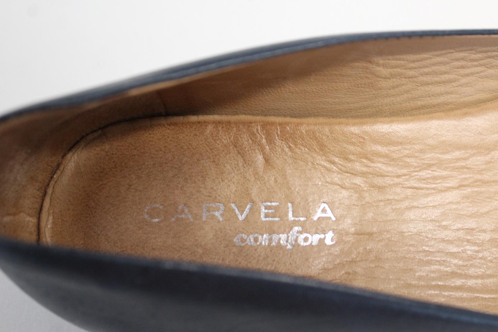 CARVELA Ladies Navy Blue Leather Bow Patent Toe Flat Comfort Shoes EU40