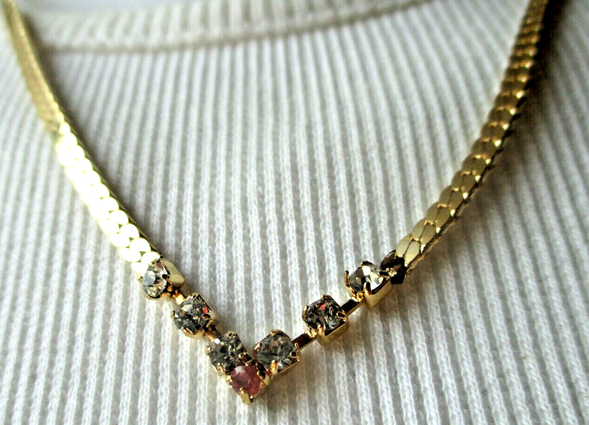 Collier Vintage Serpent Plaqué Or Avec Cristaux Et Rubis - État Impeccable, Coffret Inclus